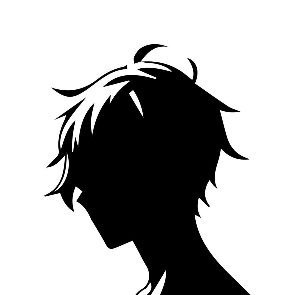 Mann Silhouette Profil Bild Anime Stil vektor