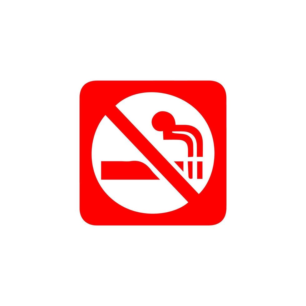 Nej rökning, förbud tecken, brand fara risk ikon bricka, märka med bruten cigarett, rumpor, Nej nedskräpning band begrepp, förbjuda, fara, element platt stil isolerat på vit bakgrund vektor