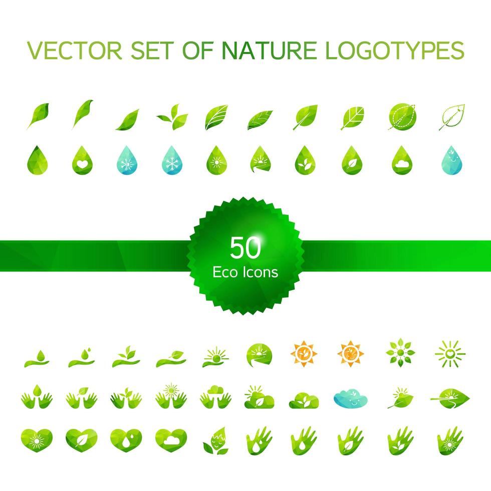 ekologi ikoner, natur logotyp vektor
