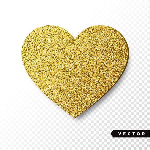 Guld Sparkles Heart vektor