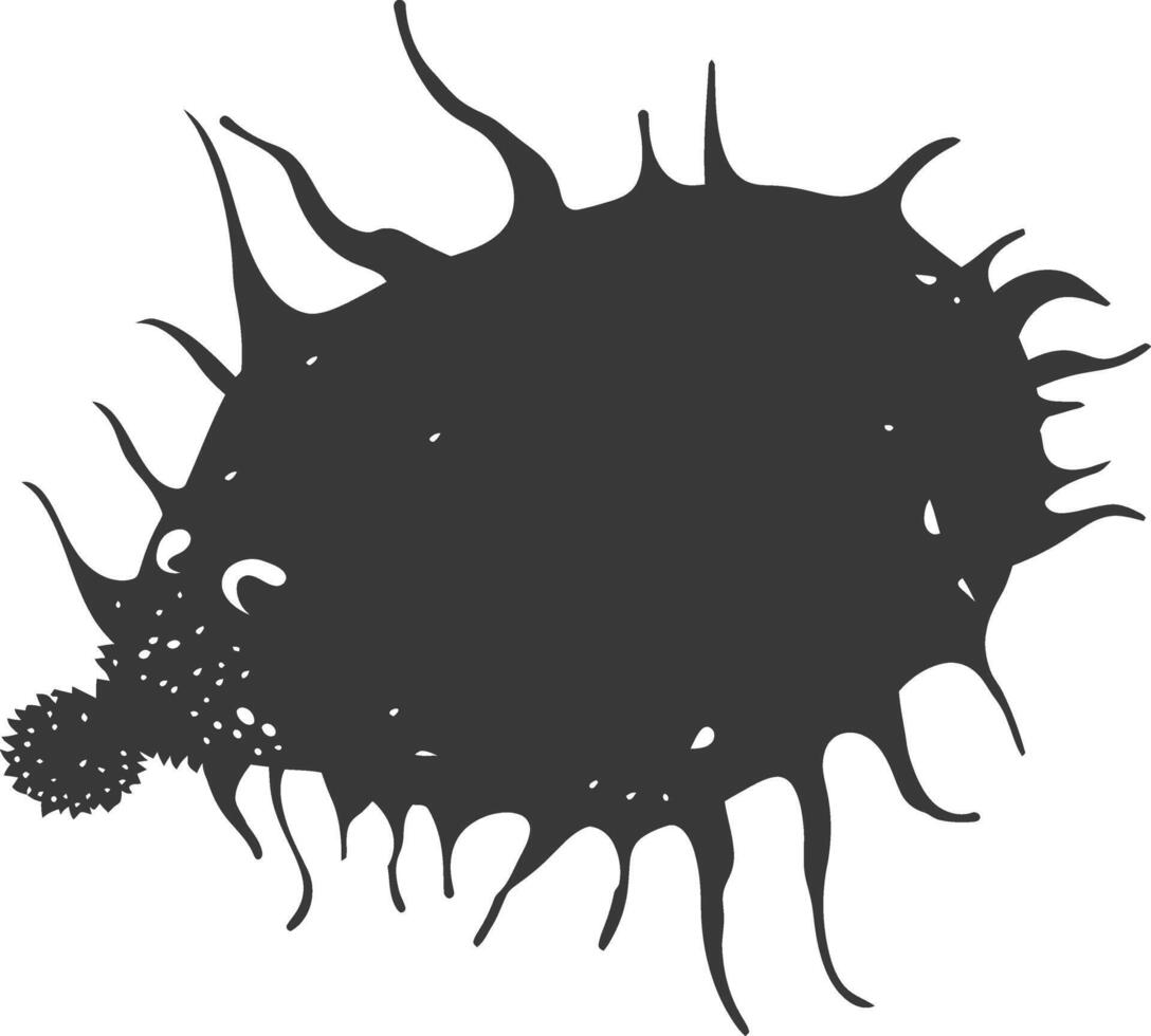 Silhouette Amöbe Tier schwarz Farbe nur vektor