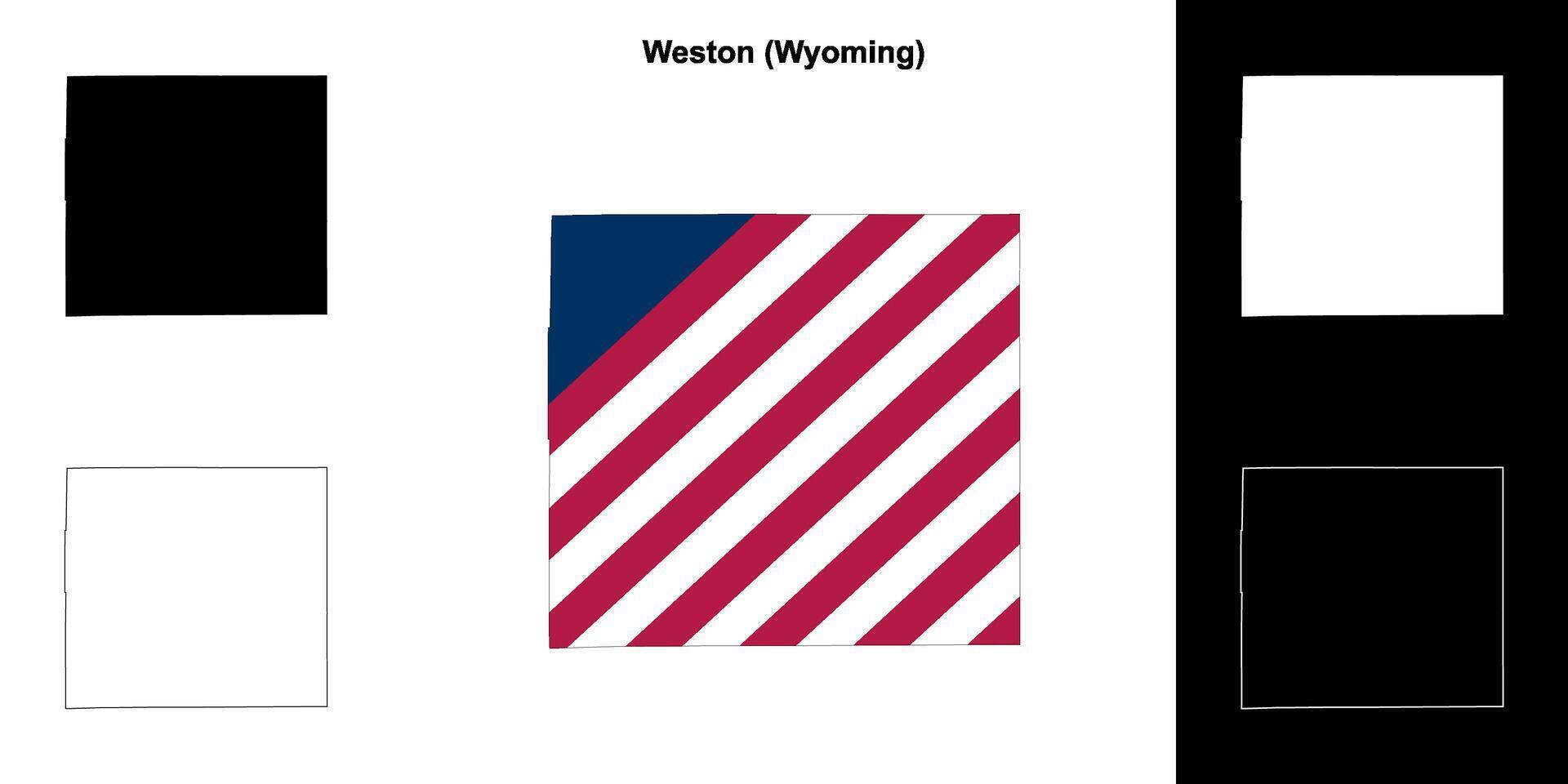 weston grevskap, wyoming översikt Karta uppsättning vektor