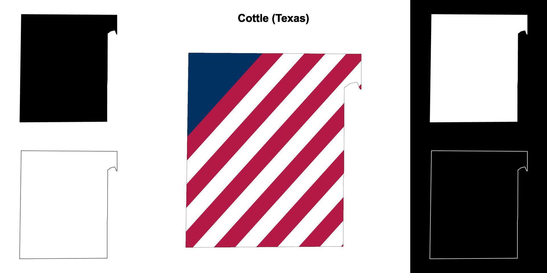 kottle grevskap, texas översikt Karta uppsättning vektor