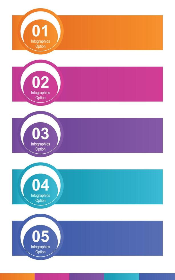 tratt, band infographic mall eller element med 5 steg, bearbeta, alternativ, färgrik, cirkel, knapp, märka, trappsteg, stege, rektangulär, cirkulär, märka för försäljning glida vektor