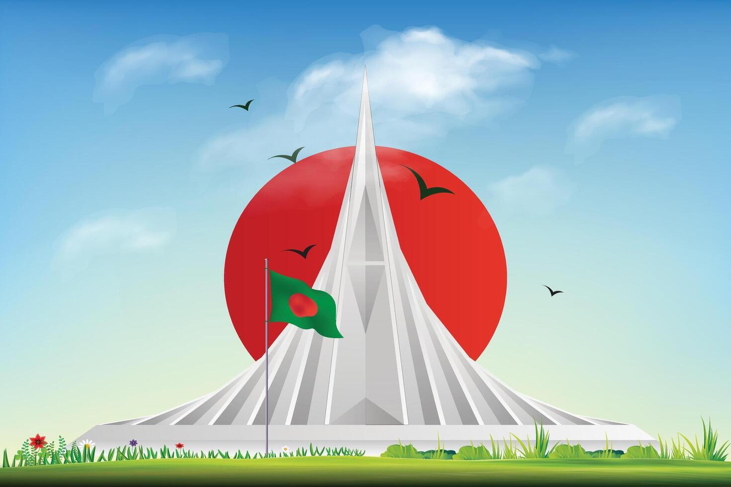 26 .. März glücklich Unabhängigkeit Tag von Bangladesch Illustration. Unabhängigkeit Tag von Bangladesch, 26 Marsch, National Denkmal, Freude dibos, Design zum Banner, Flagge, Nation, Illustration Kunst vektor