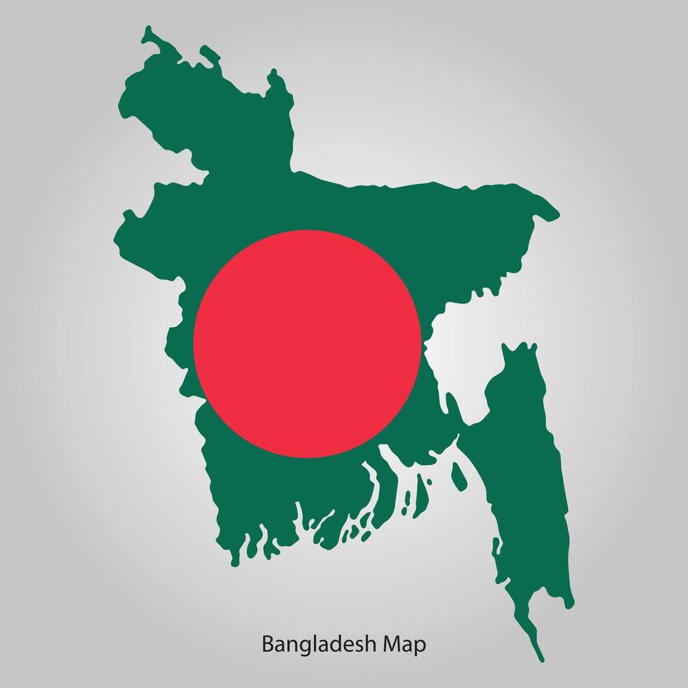 bangladesh Karta med nationell flagga vektor