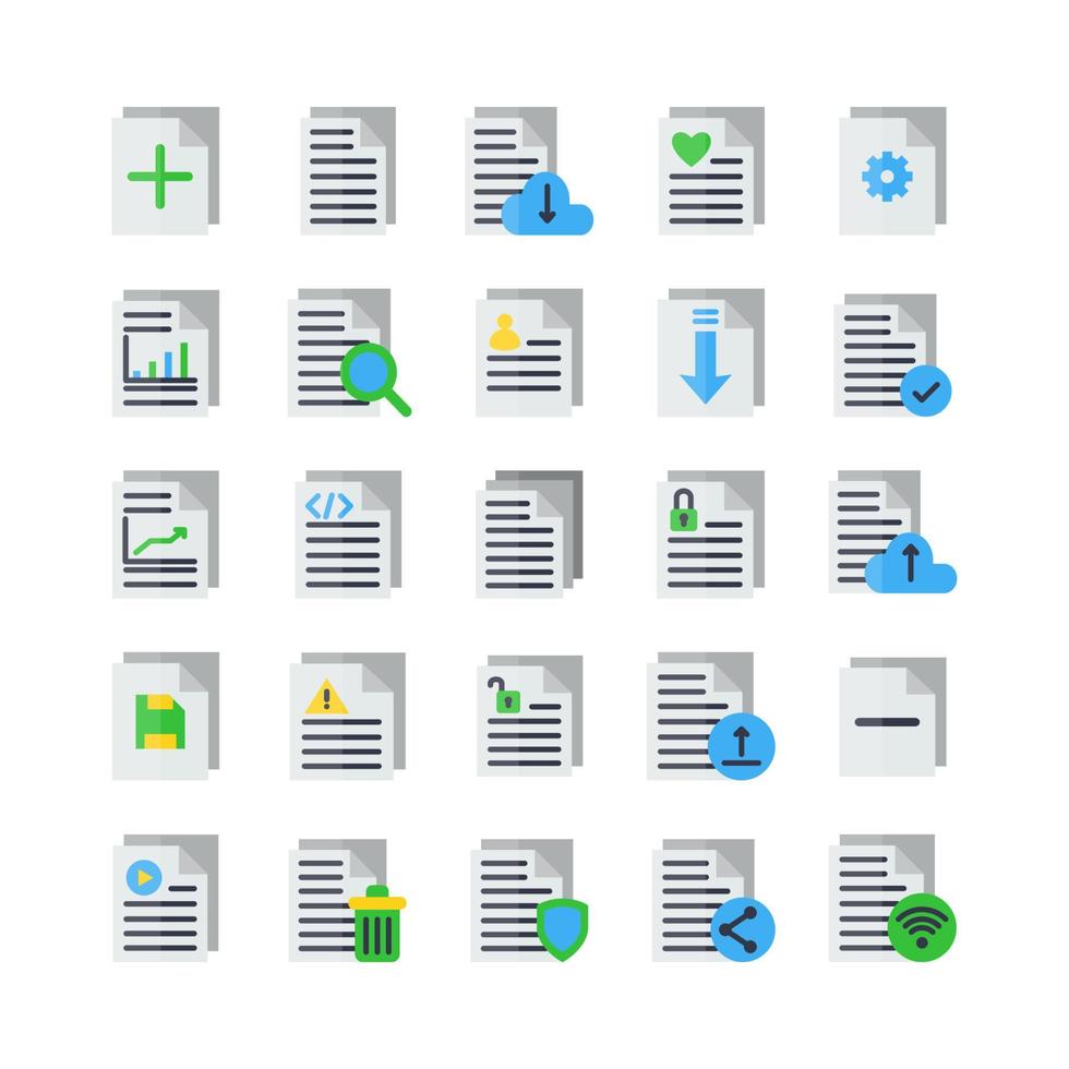 dokumentikonuppsättning vektor fast för webbplats, mobilapp, presentation, sociala medier. lämplig för användargränssnitt och användarupplevelse.