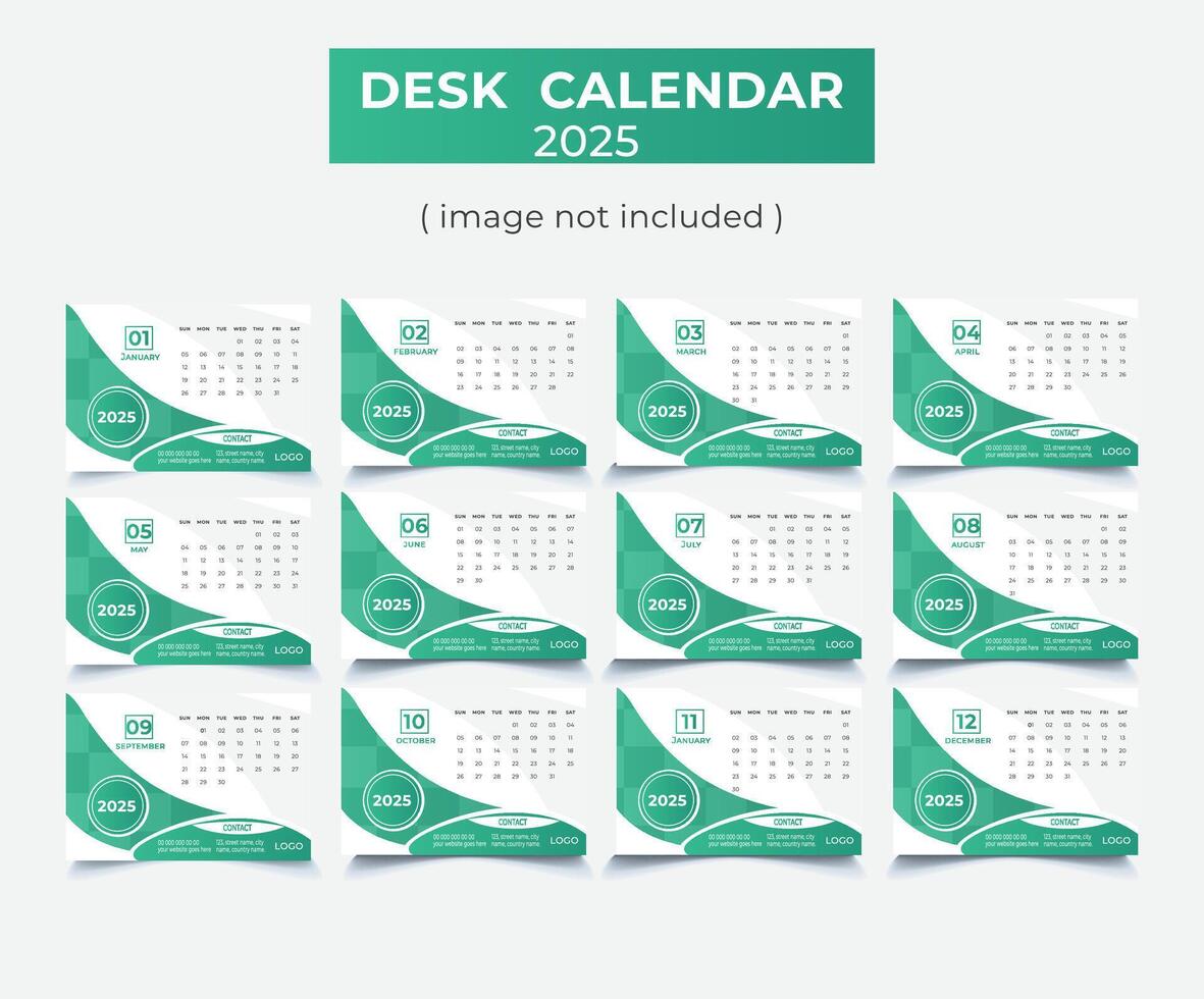 modern skrivbord kalender design mall vektor