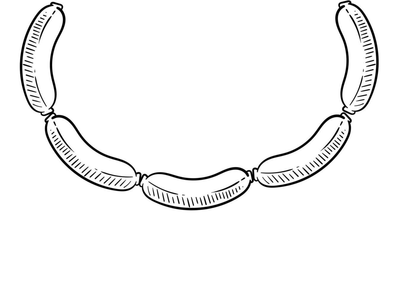 handgezeichnete Illustration von Wurst vektor