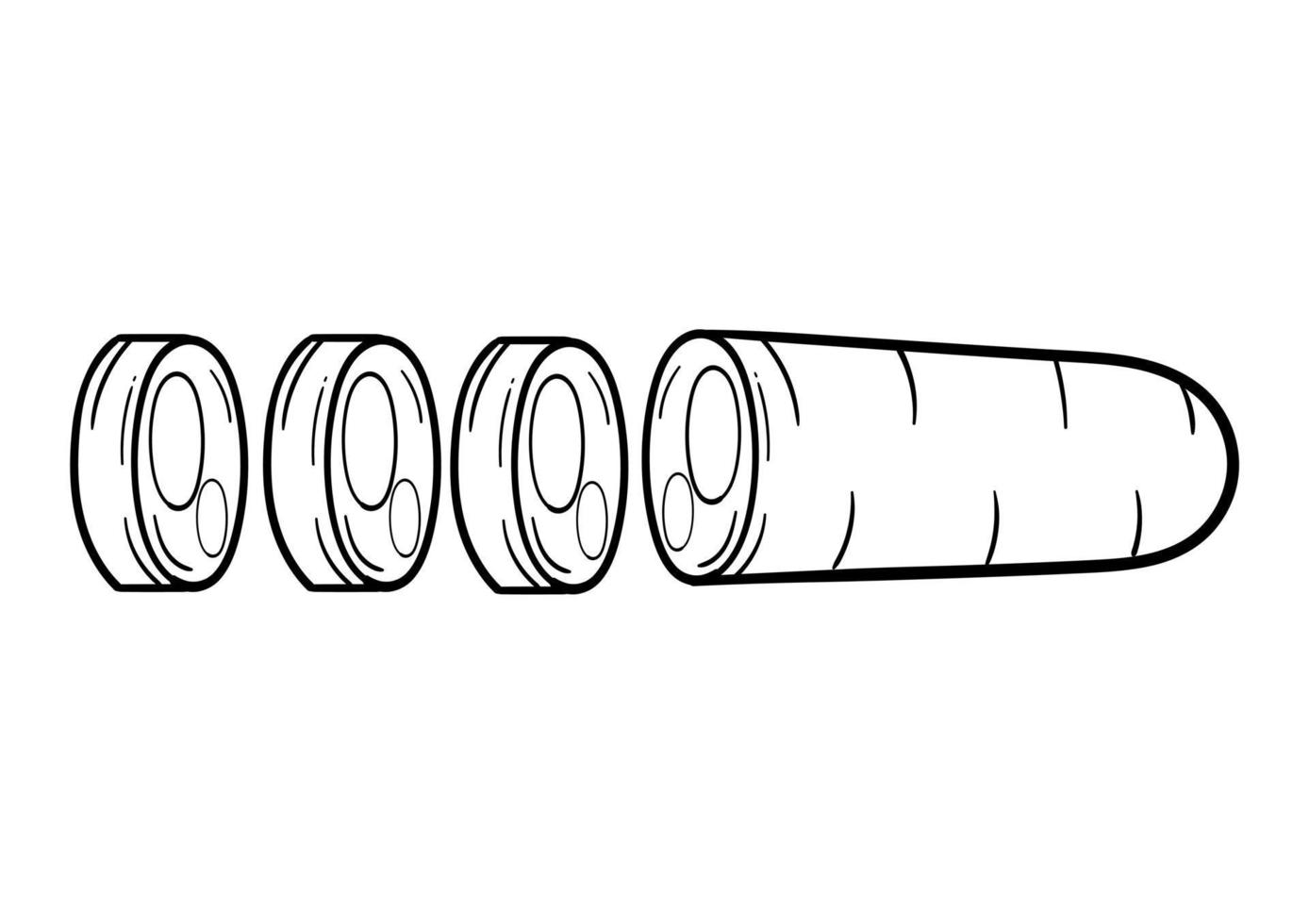 Gegrillte Fleischwurst handgezeichnete Illustration vektor