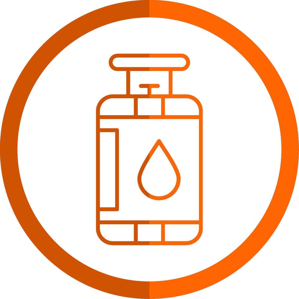 Gas Zylinder Linie Orange Kreis Symbol vektor