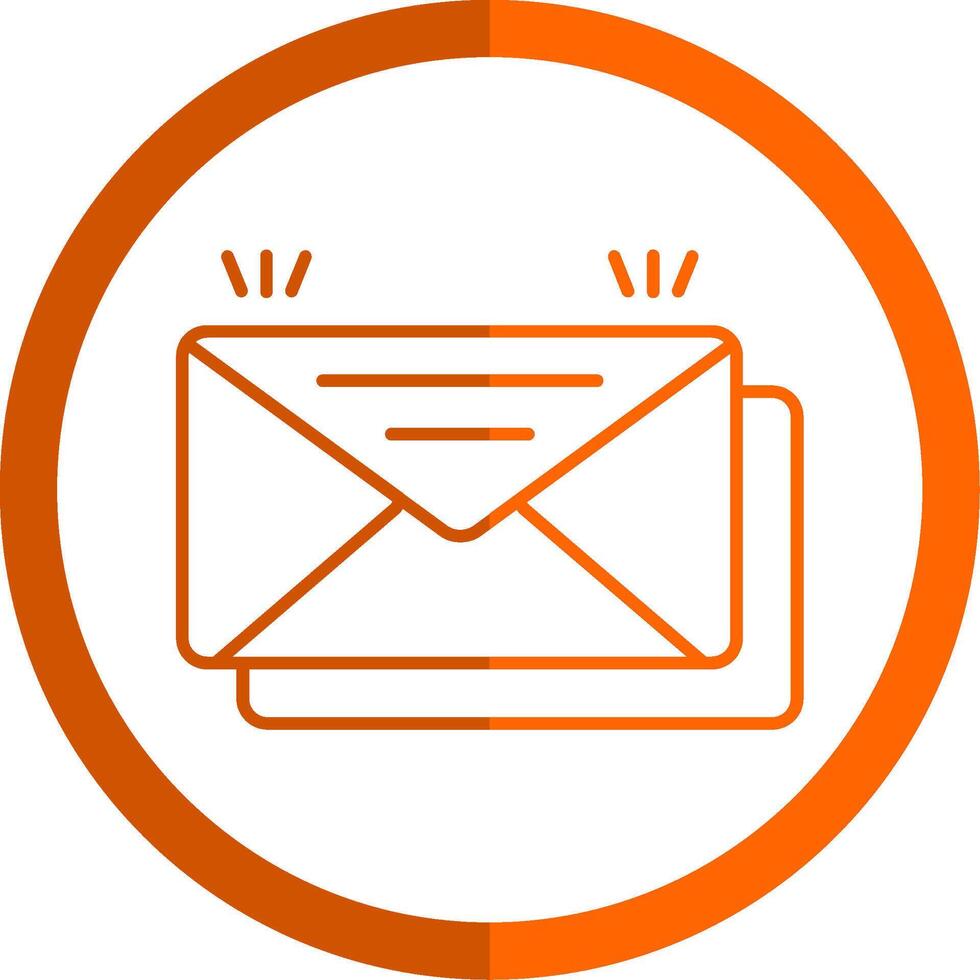 Mail Linie Orange Kreis Symbol vektor