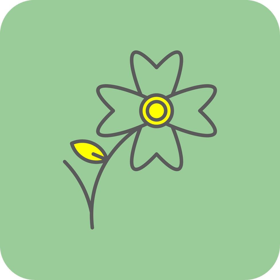 Acanthaceae gefüllt Gelb Symbol vektor