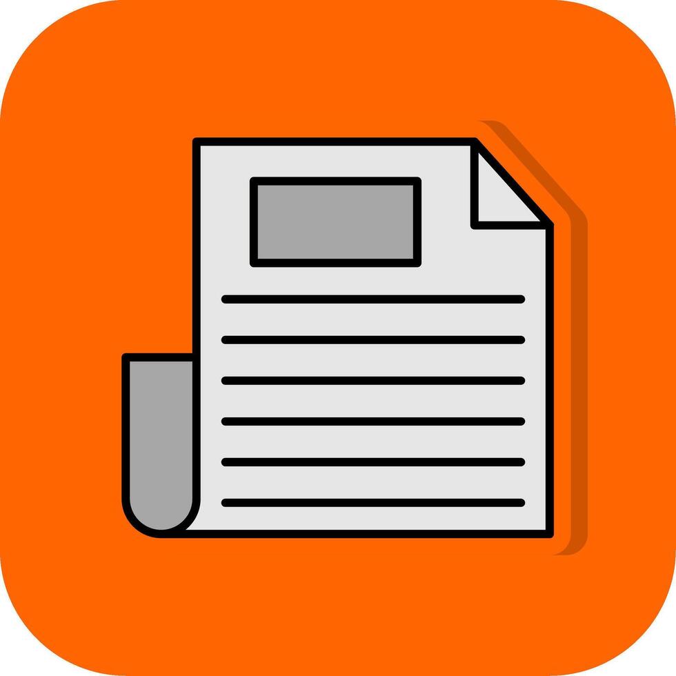 dokumentera fylld orange bakgrund ikon vektor