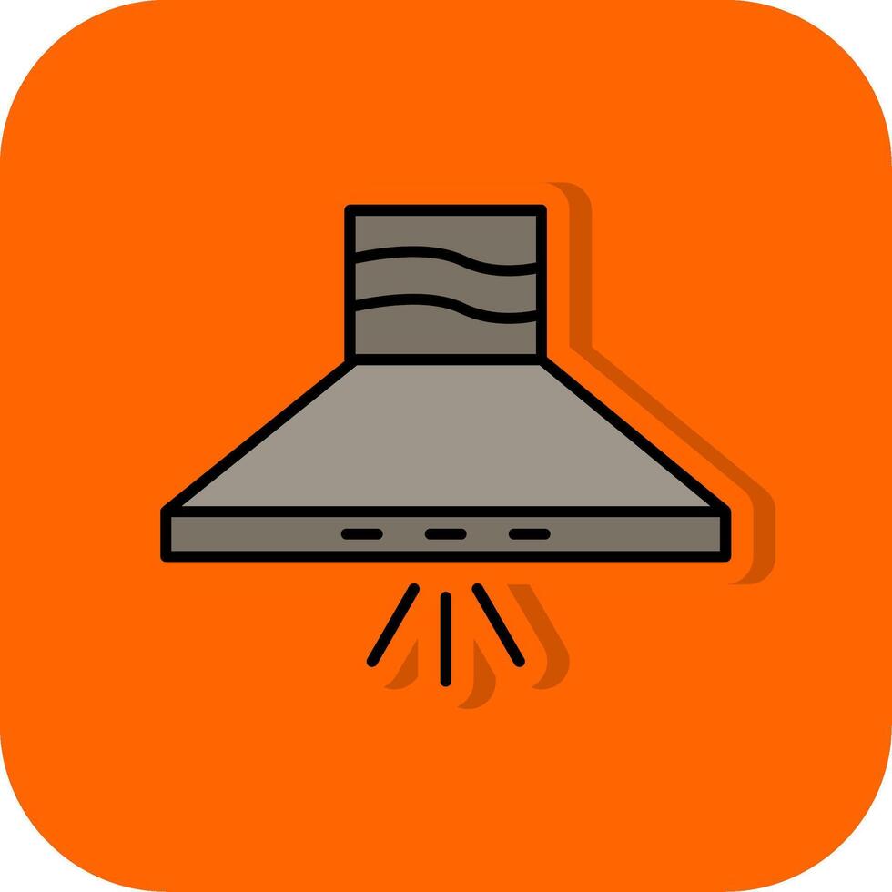 Küche Kapuze gefüllt Orange Hintergrund Symbol vektor