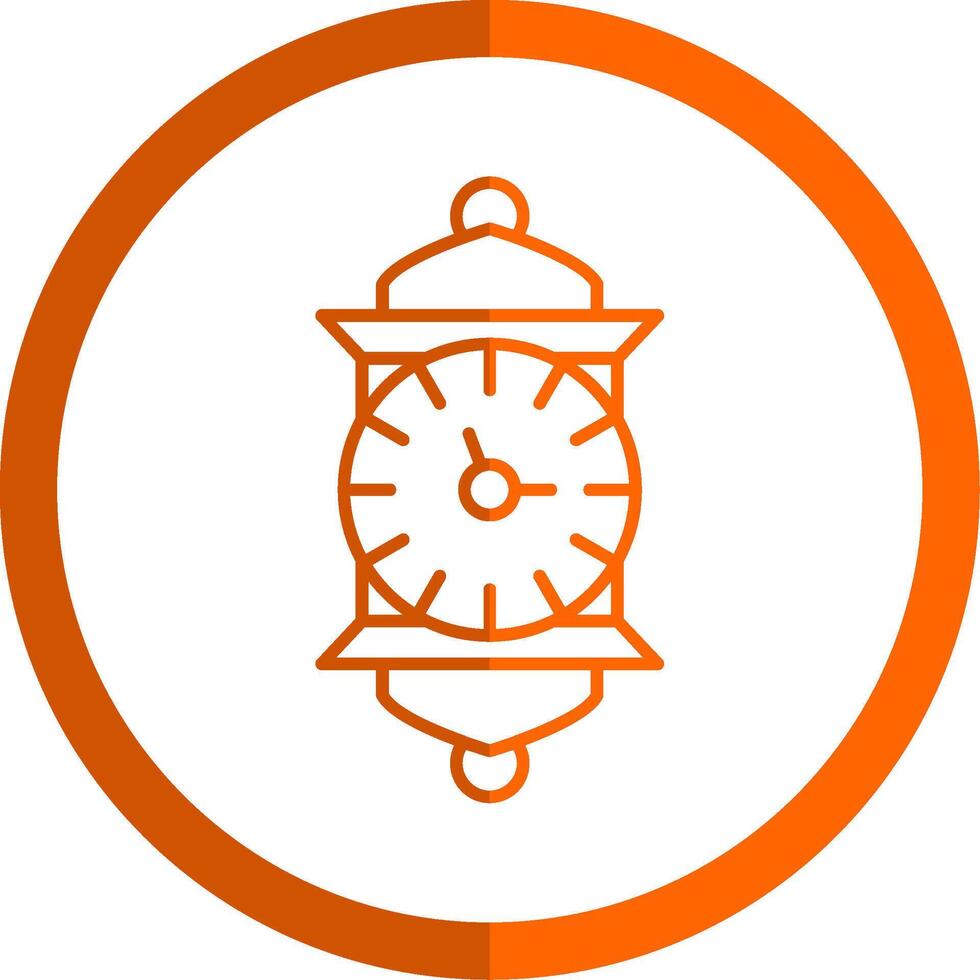 Uhr Linie Orange Kreis Symbol vektor