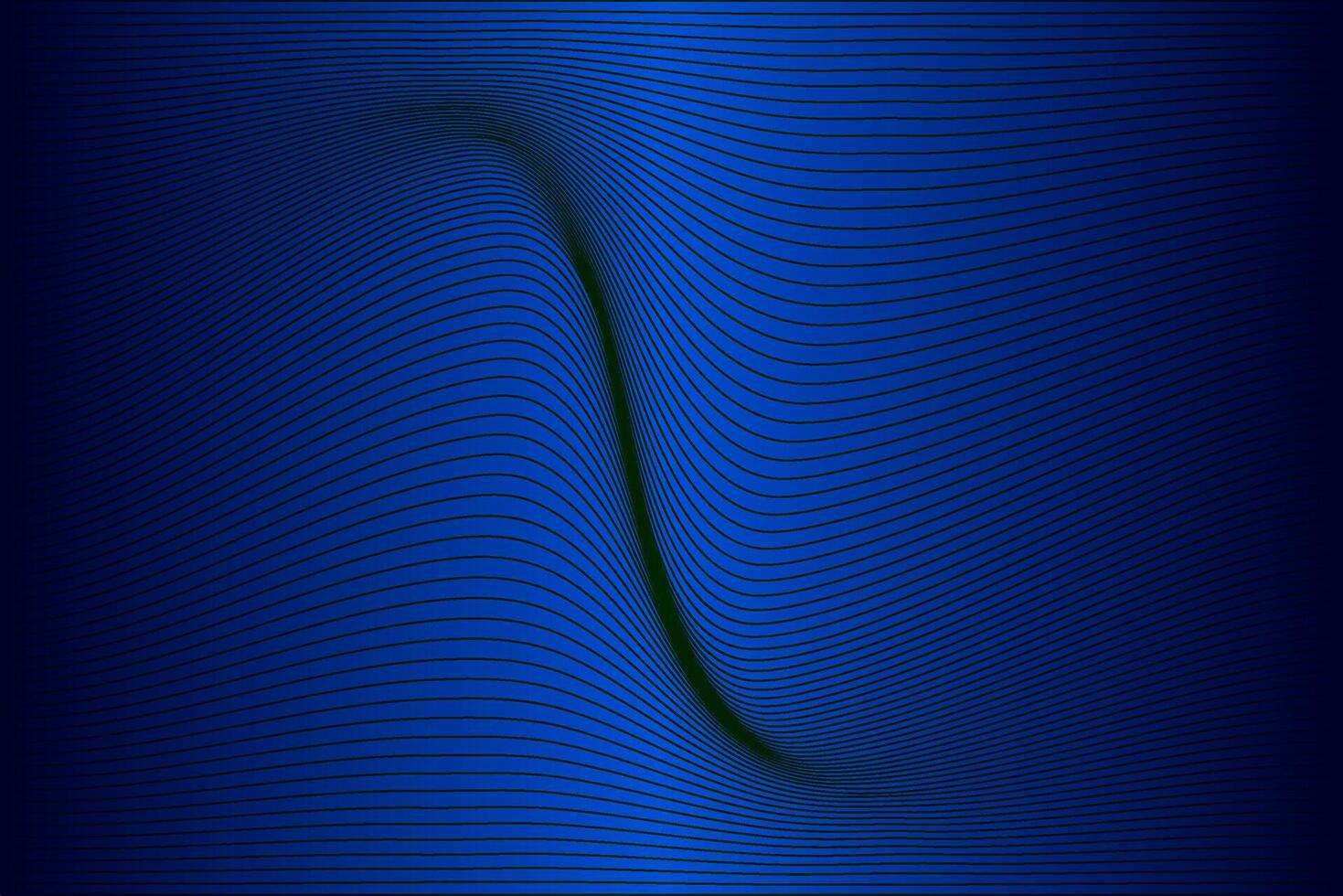 abstrakt Welle Linien mit ein Gradient dunkel Blau Farbe Hintergrund. ruhig Hintergrund. vektor