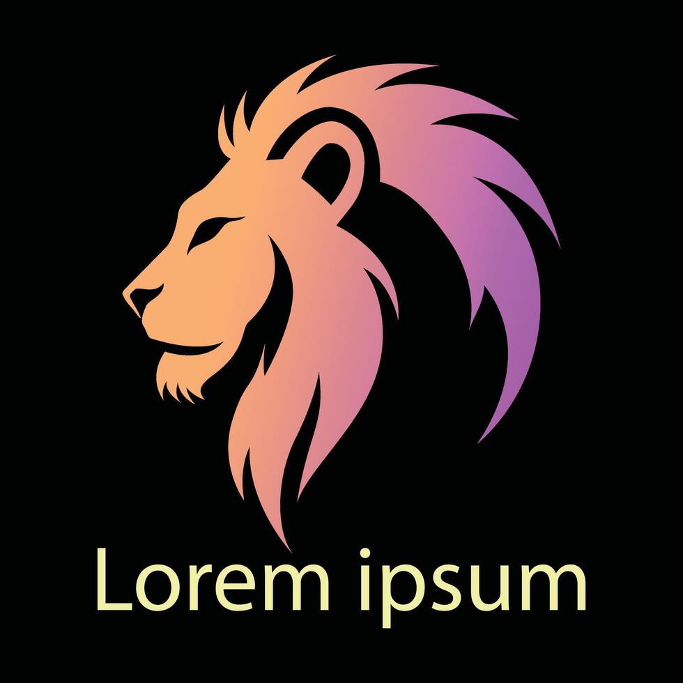 lejon huvud logotyp design för företag eller varumärke vektor