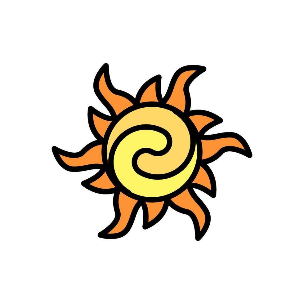 Sonne Karikatur Symbol, isoliert Hintergrund vektor