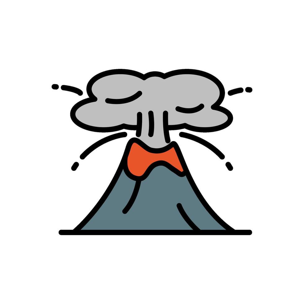 vulkan tecknad serie ikon, isolerat bakgrund vektor