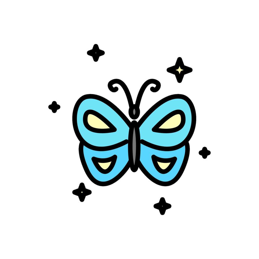 Schmetterling Karikatur Symbol, isoliert Hintergrund vektor
