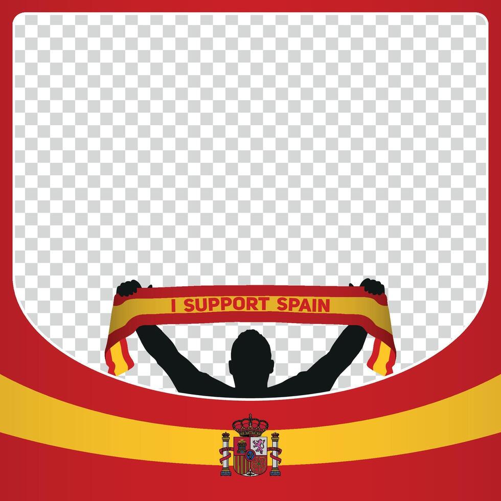 ich Unterstützung Spanien europäisch Fußball Meisterschaft Profil Bild Rahmen Banner zum Sozial Medien Euro Deutschland 2024 vektor