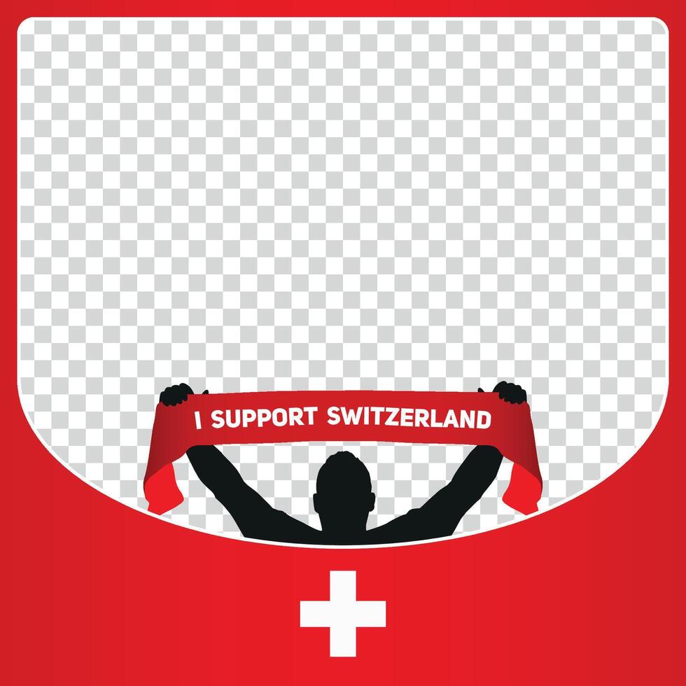 jag Stöd schweiz europeisk fotboll mästerskap profil bild ram banderoller för social media euro Tyskland 2024 vektor