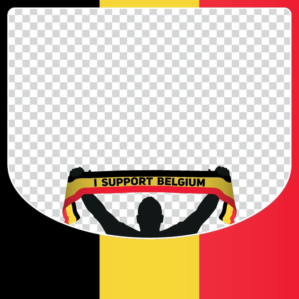 ich Unterstützung Belgien europäisch Fußball Meisterschaft Profil Bild Rahmen Banner zum Sozial Medien Euro Deutschland 2024 vektor