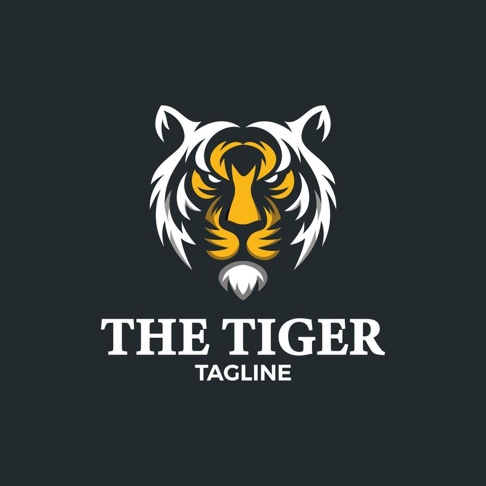 ein Tiger Logo Vorlage, Tigers Gesicht im Fett gedruckt Farben und stark Linien vektor