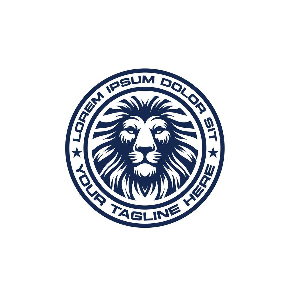 en lejon huvud emblem logotyp design mall vektor