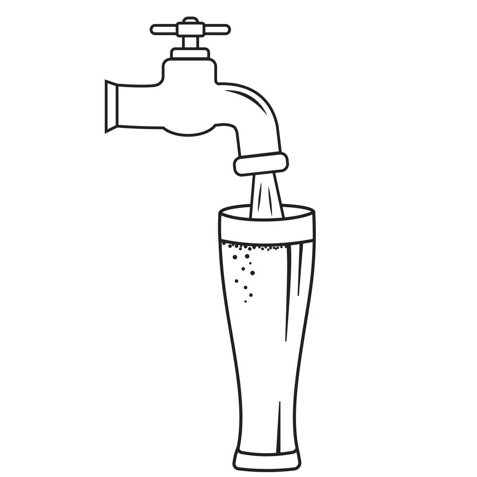 öl kran linje ikon, oktoberfest och alkohol, öl kran ikon, öl tappning grafik vektor