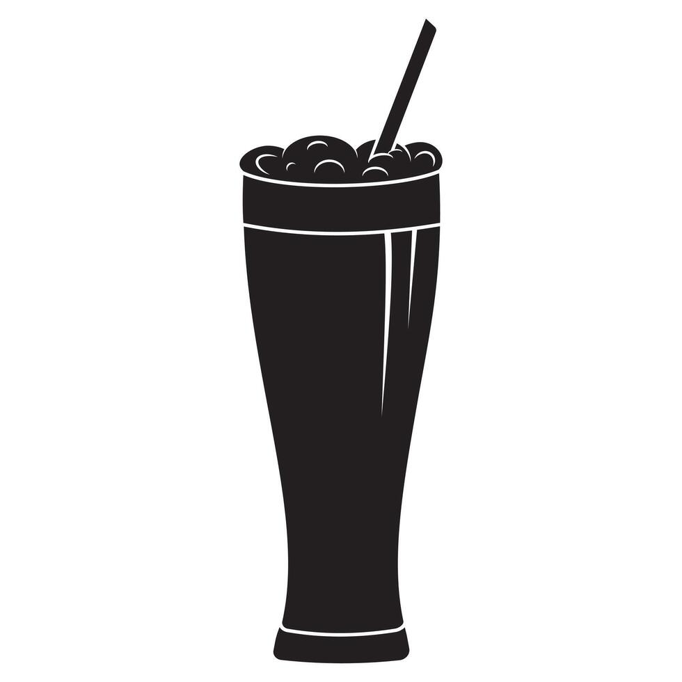 ein Glas mit ein Milchshake und ein Stroh, ein isoliert Illustration von das Symbol vektor