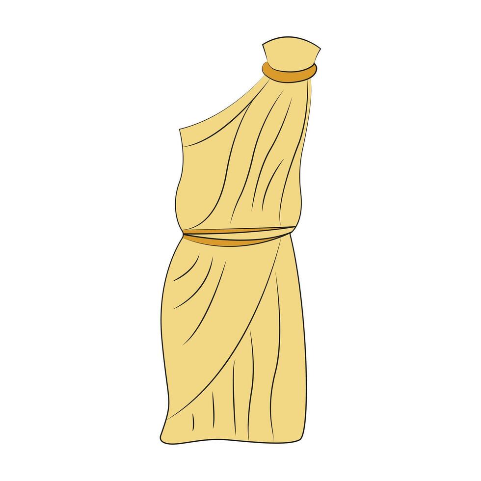 Toga, Tunika ohne Personen. historisch Kleidung von das Römer und Griechen. uralt Kleid mit Falten. National ethnisch Kostüm. Farbe Kontur Bild. isoliert Objekt. Illustration. vektor