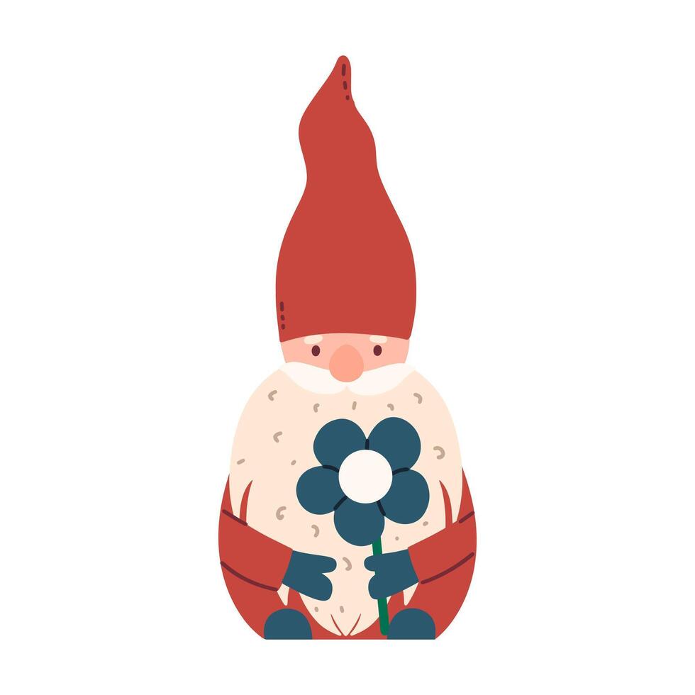 trädgård keramisk söt tomte. illustration vektor