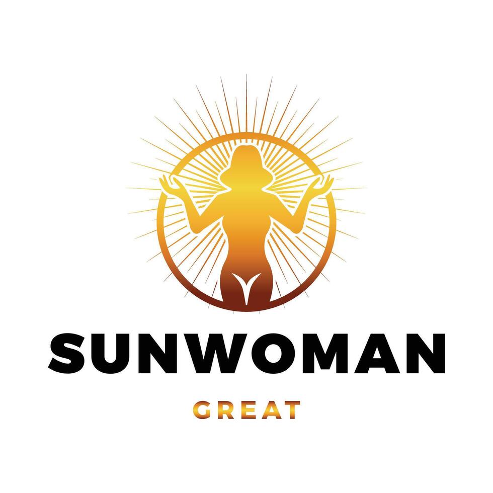 Sonne Frau Symbol Logo Design Vorlage vektor