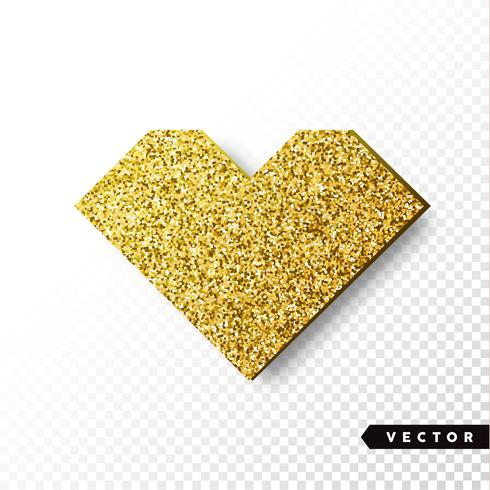 Guld Sparkles Heart vektor