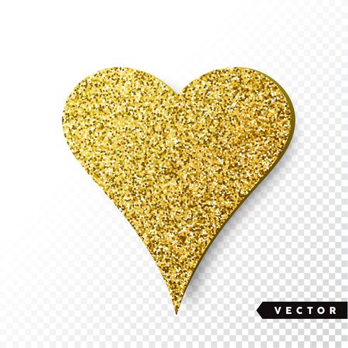 Guld Sparkles Heart vektor