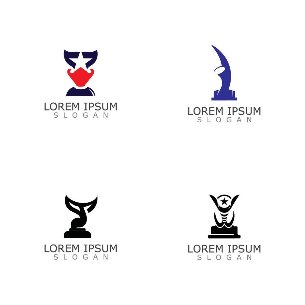 moderne trophäe gewinner logo symbol symbol vektorgrafik design stock vector
