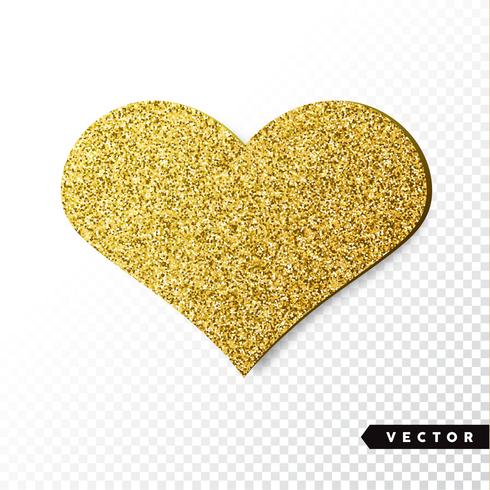 Guld Sparkles Heart vektor