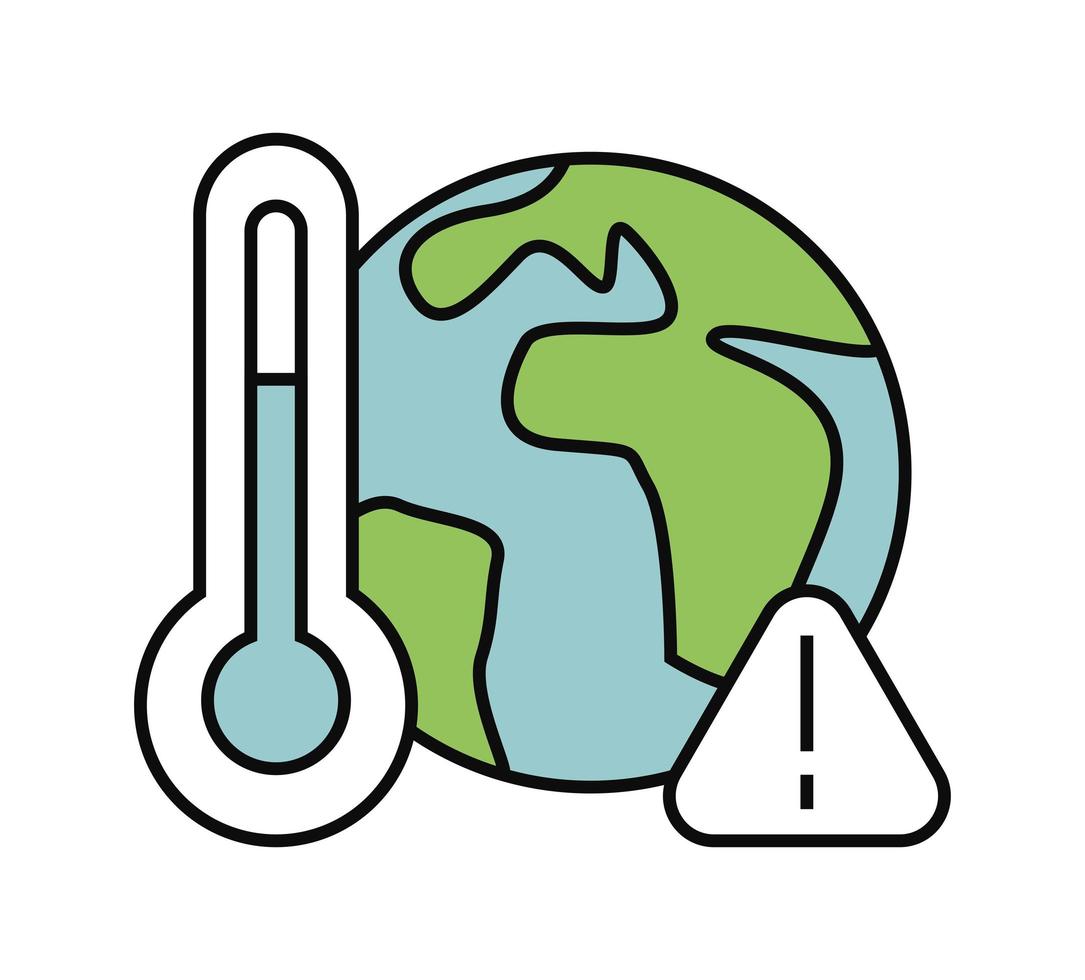 Erde Planet und Thermometer vektor