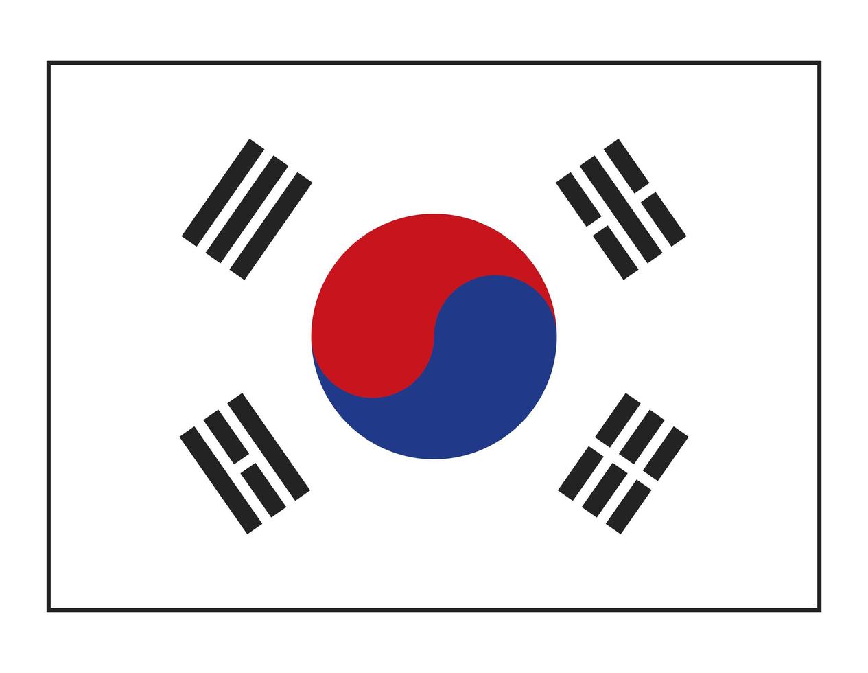 südkorea landesflagge vektor