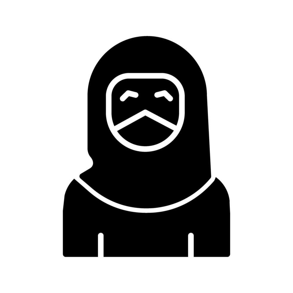 kvinna med niqaab ikon design vektor