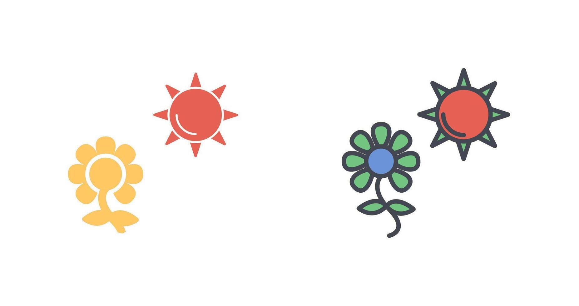 blomma i solljus ikon design vektor