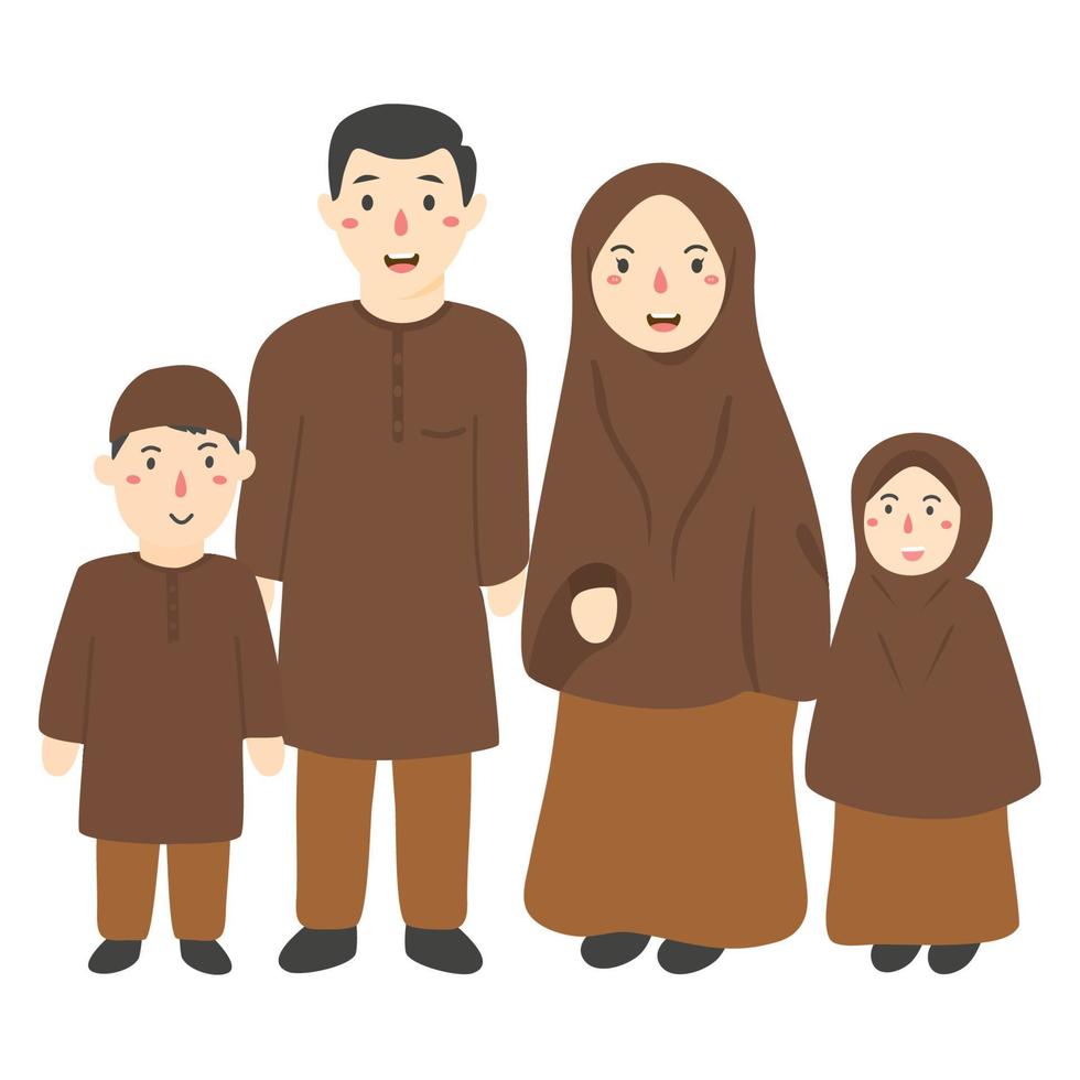 Cartoon muslimische glückliche Familie vektor