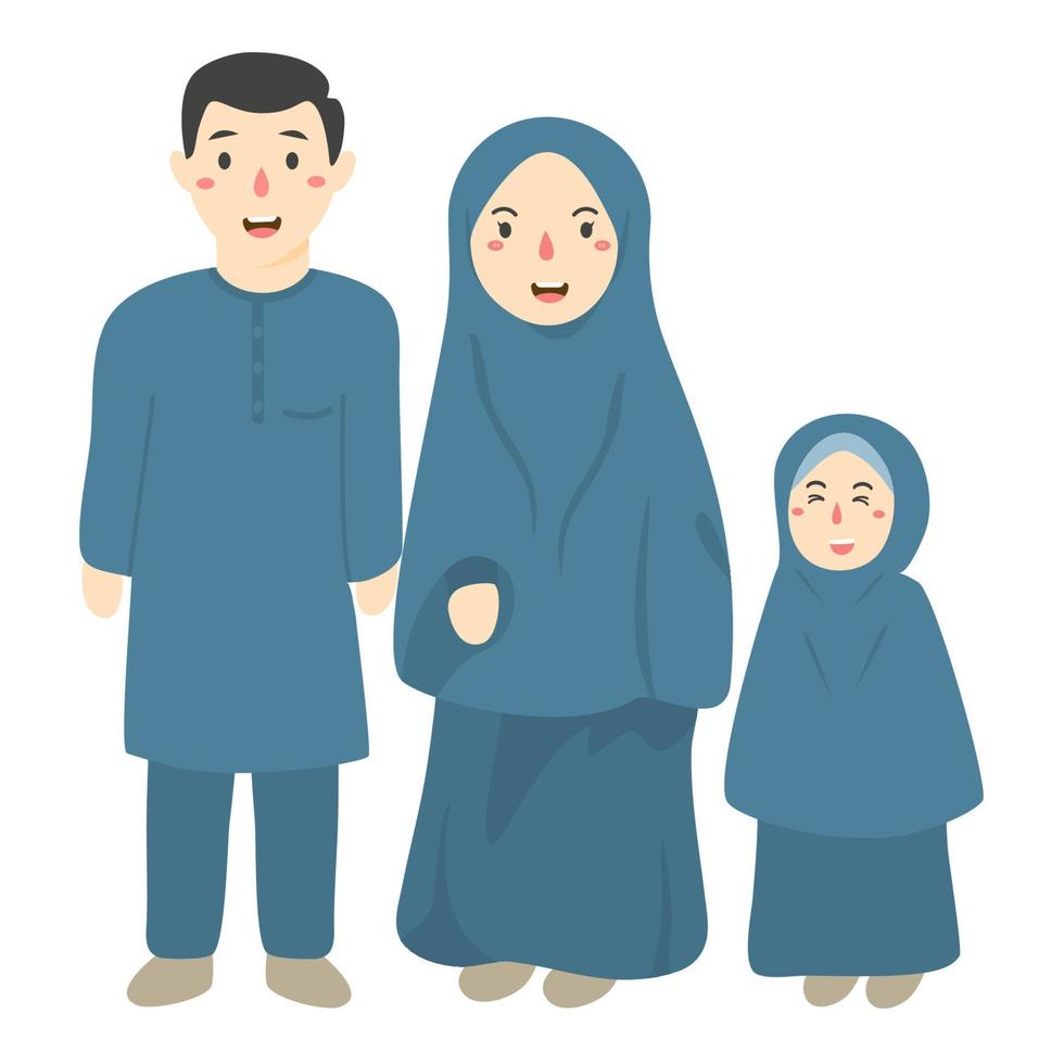 glückliche muslimische familie illustration vektor