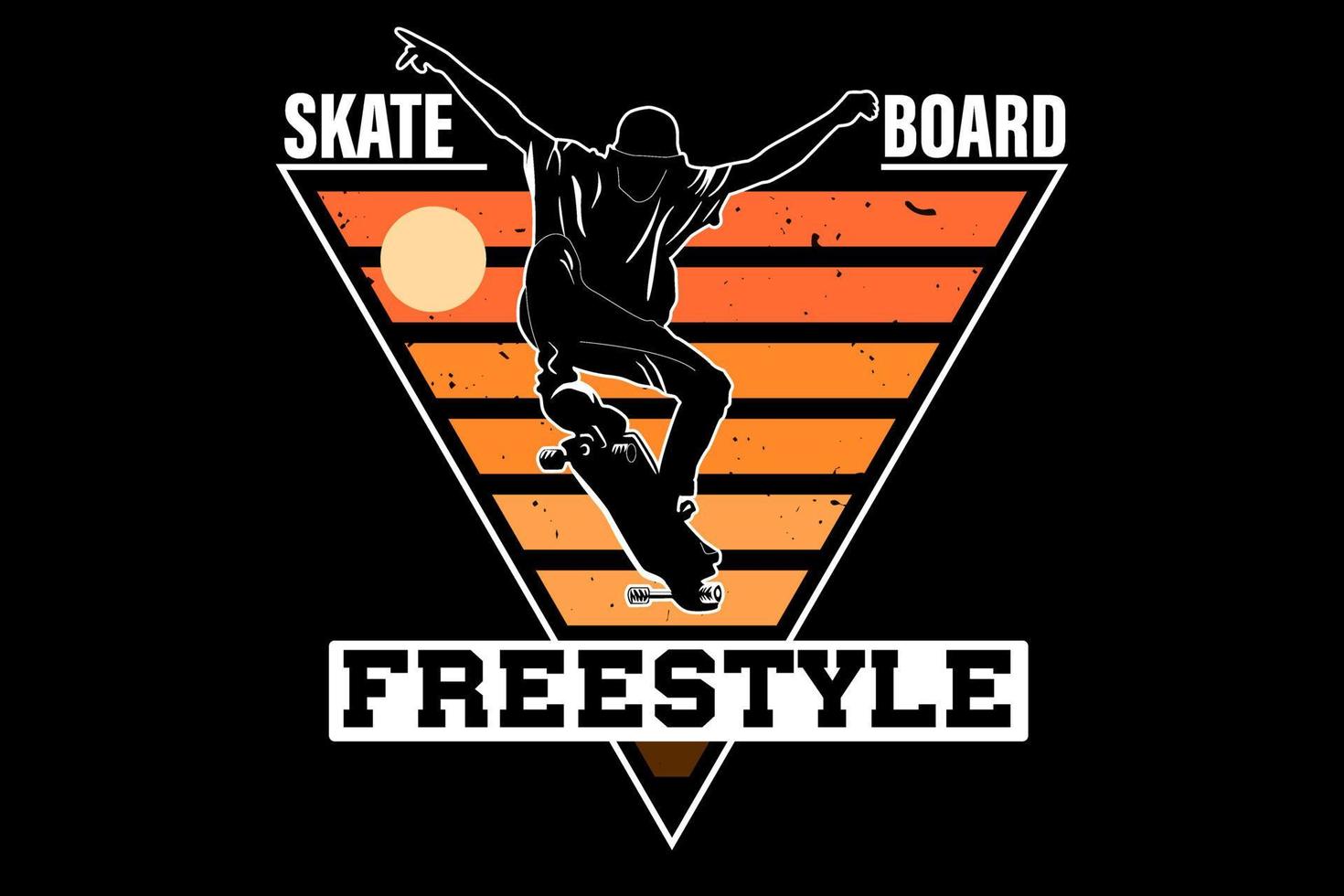 Skateboard Freestyle Retro-Vintage-Design vektor