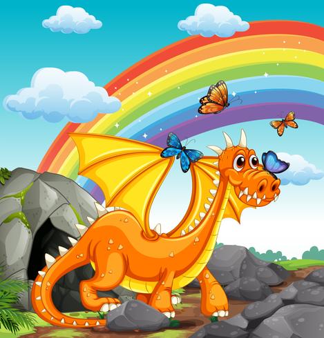 Drache und Regenbogen vektor