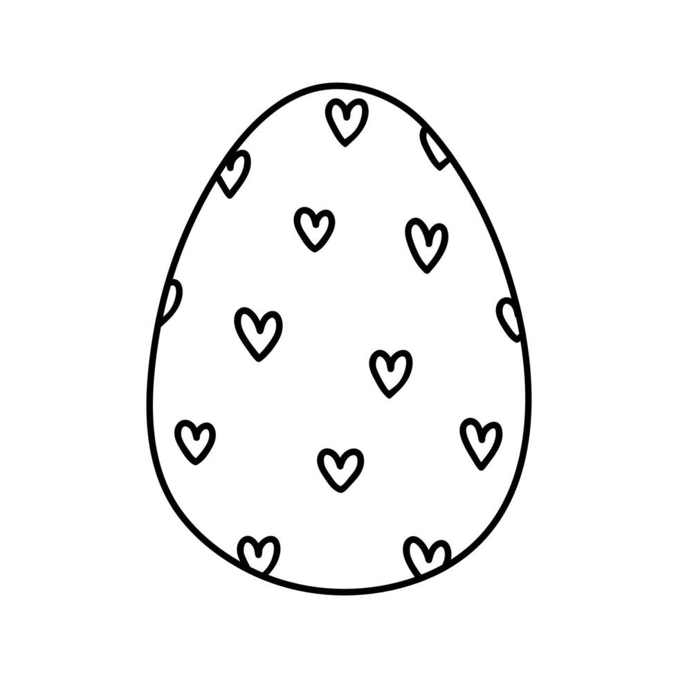 süß dekoriert Ostern Ei isoliert auf Weiß Hintergrund. handgemalt Illustration im Gekritzel Stil. perfekt zum Urlaub Entwürfe, Karten, Logo, Dekorationen. vektor