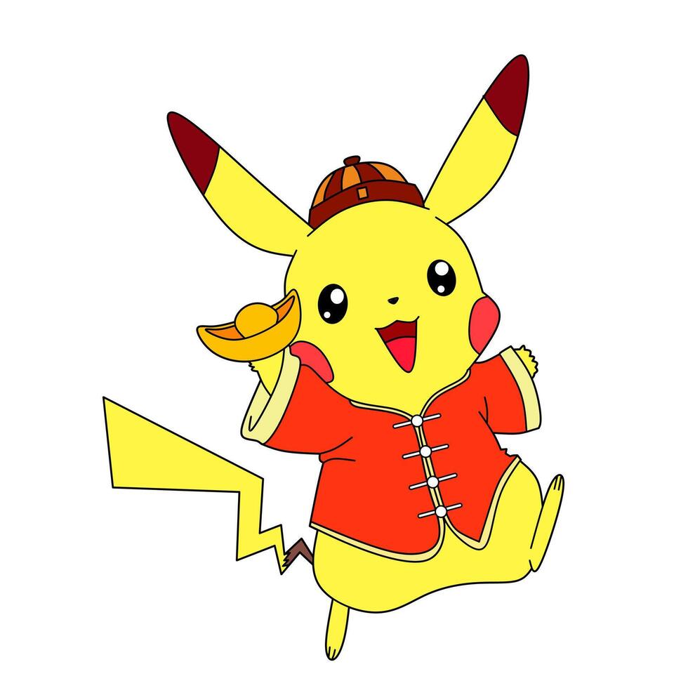 Pokémon Charakter pikachu Karikatur Chinesisch Hemd vektor