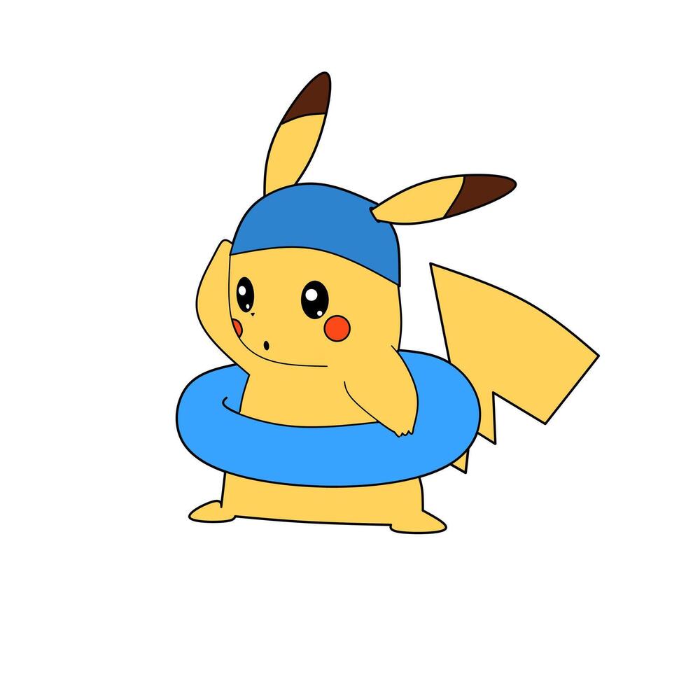 pokemon karaktär pikachu simning vektor